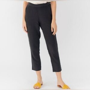 Grana 100% Silk Pants Black Pull On Ankle Pants Sz XS Casual Minimalist Capsule